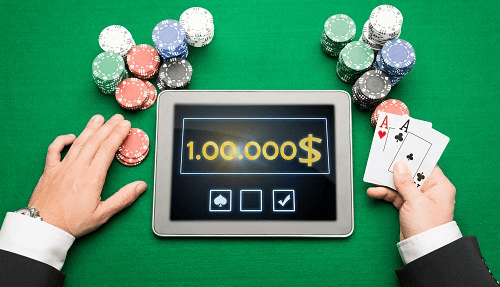 Play and Win Poker Play and Win Poker Photo of Tablet with Cards & Chips